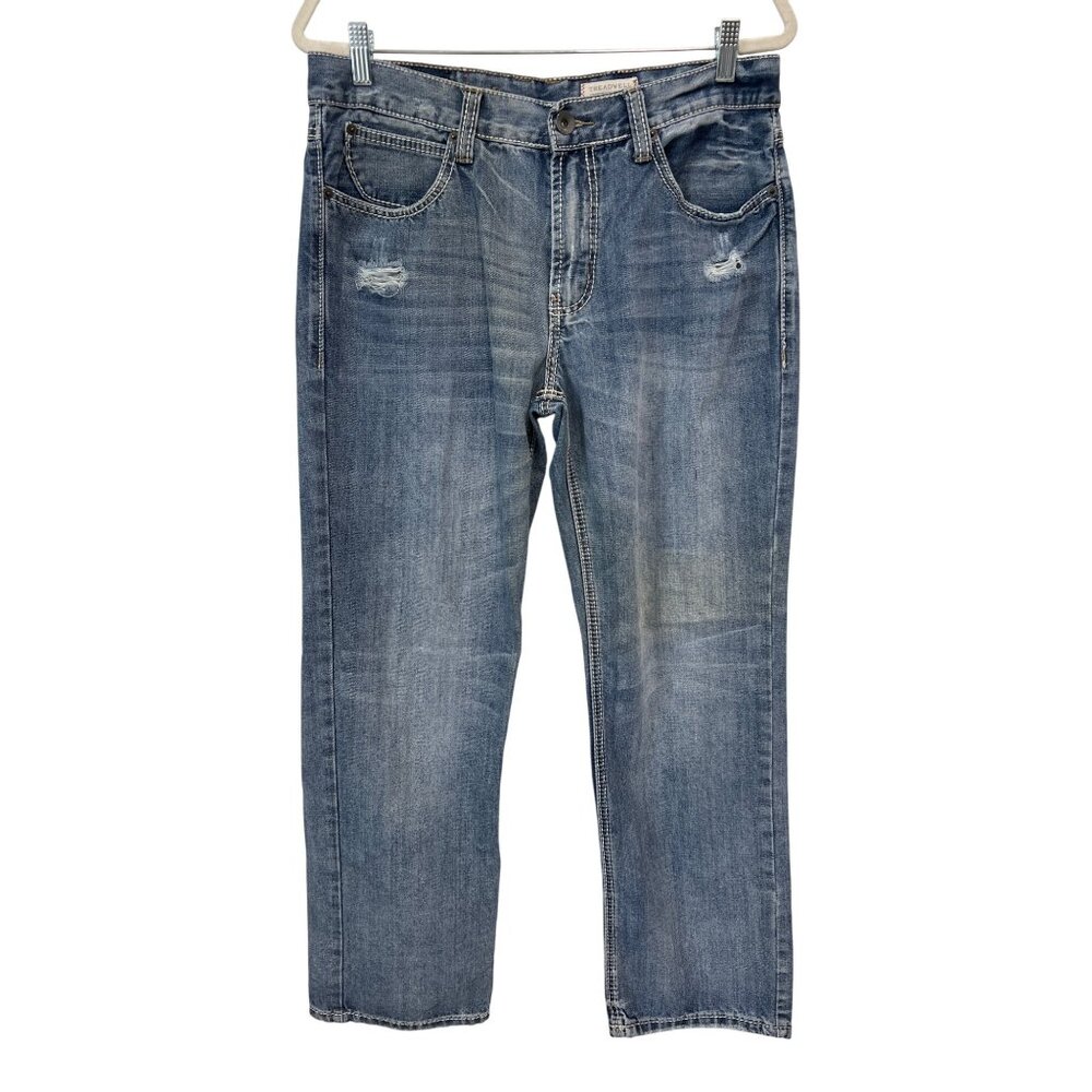 TK Axel Treadwell Jeans Size 34x32 Relaxed Straight Light Wash Distressed Y2K
